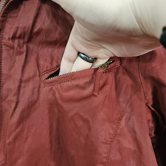 NWT Coldwater Creek Womens Anorak Zip Raincoat Jacket Coat Sz Small 4/6 Burgundy - Picture 10 of 11